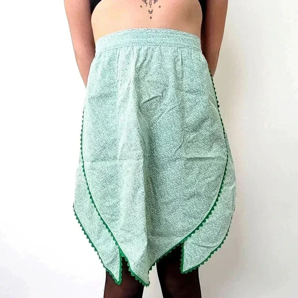 Vintage 1950's / 1960's Mint and Forest Green Pebble Kitchen Cooking Apron - Picture 3 of 4